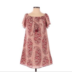 Madewell Paisley Print Silk Dress Puff Sleeves